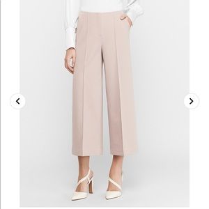 High waisted seamed wide leg ankle pant